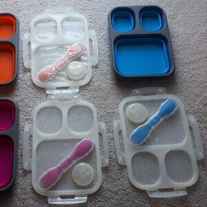 Smart Planet Large 3 Compartments Eco Silicone Collapsible Meal Kit Lunch Box